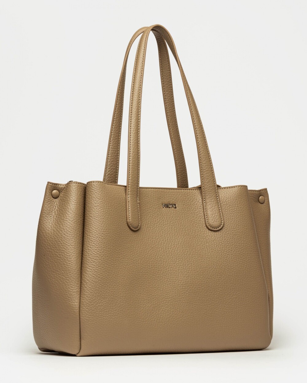 Shopper Erin en efecto cuero graneado Taupe