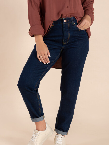 Jean mom fit Azul Medio