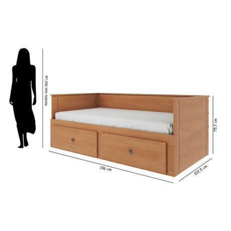 Cama Palino 1 Plaza / auxiliar Funcional Marron