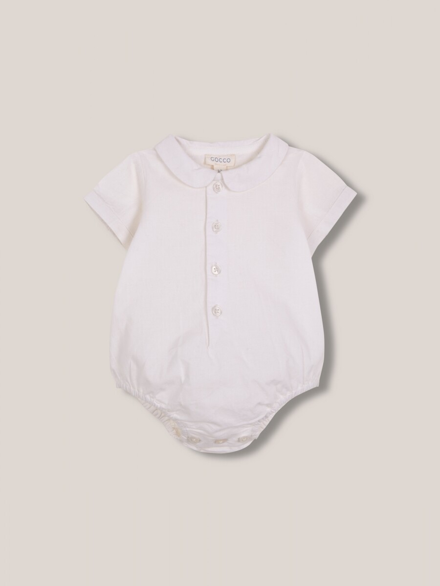 Camisa Body Con Cuello Peter Pan Blanco