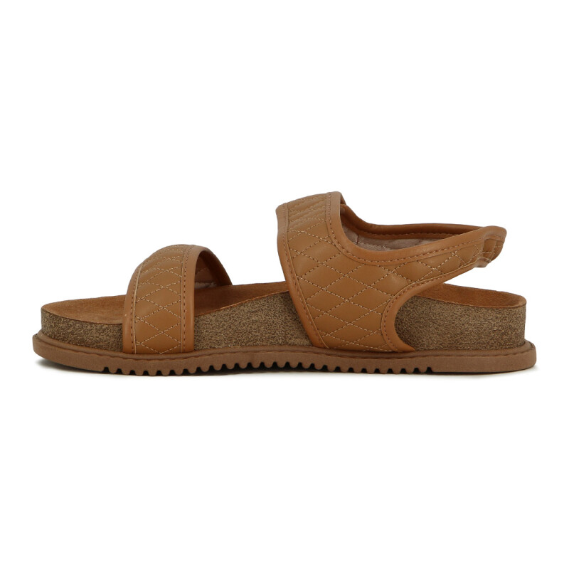 Beira Rio Sandalia Dos Tiras Con Velcro Camel