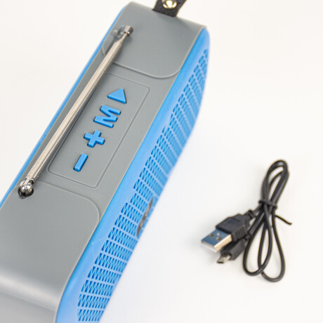 Parlante Rectangular Con Bluetooth Usb A Batería Azul