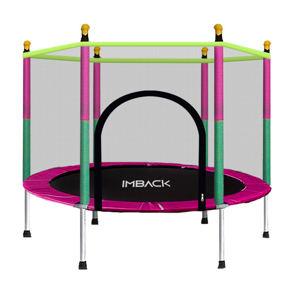 Cama Elastica de 1.40M Trampolin Saltarin con Red Proteccion y refuerzo seguridad IMBACK Color Rosa Cama Elastica de 1.40M Trampolin Saltarin con Red Proteccion y refuerzo seguridad IMBACK Color Rosa