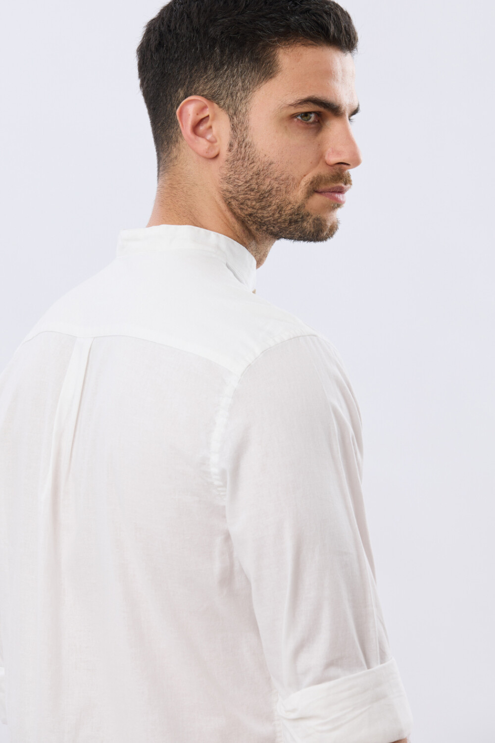 CAMISA LINO CUELLO MAO Blanco