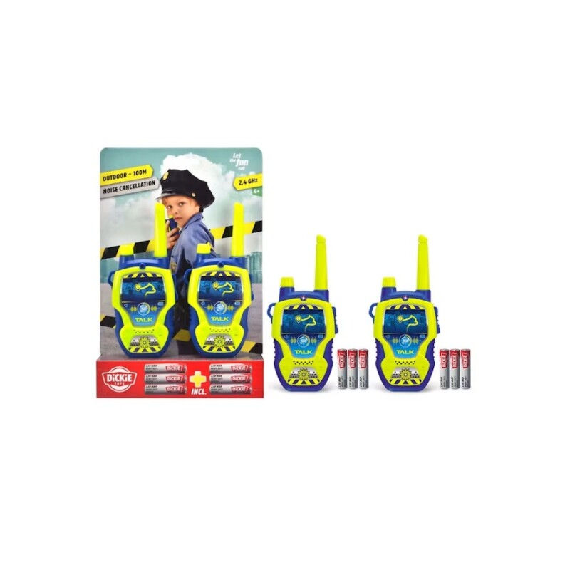 Dickie Toys Walkie Talkie Policía Pack x2 Hasta 100 m DICKIE- WALKIE TALKIE POLICIA