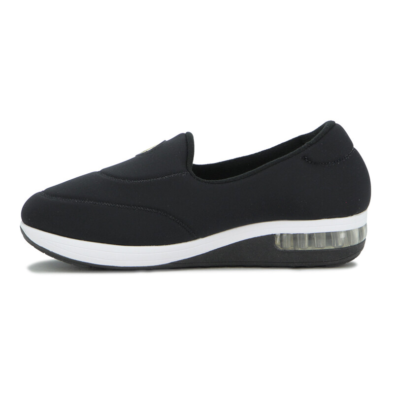 Modare Zapato Casual Feminino Lycra Viena Protection/enfeite Negro-oro