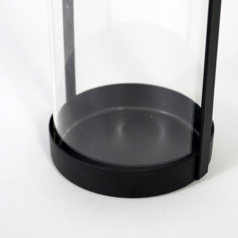 PORTA VELA METAL NEGRO/VIDRIO 10X10X27CM Unica