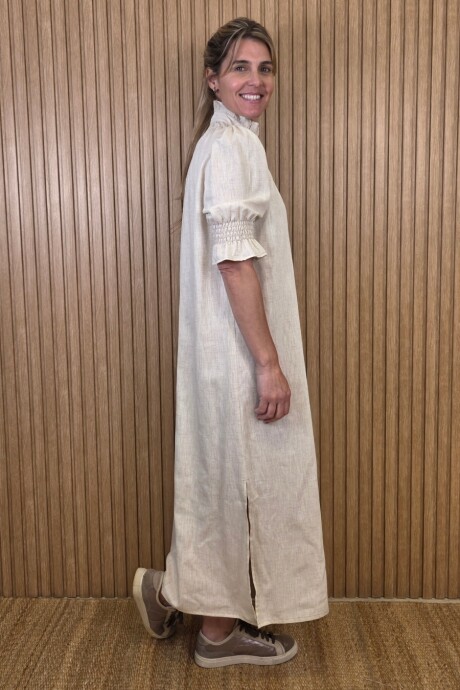 Vestido Maldivas Lino Beige Melange
