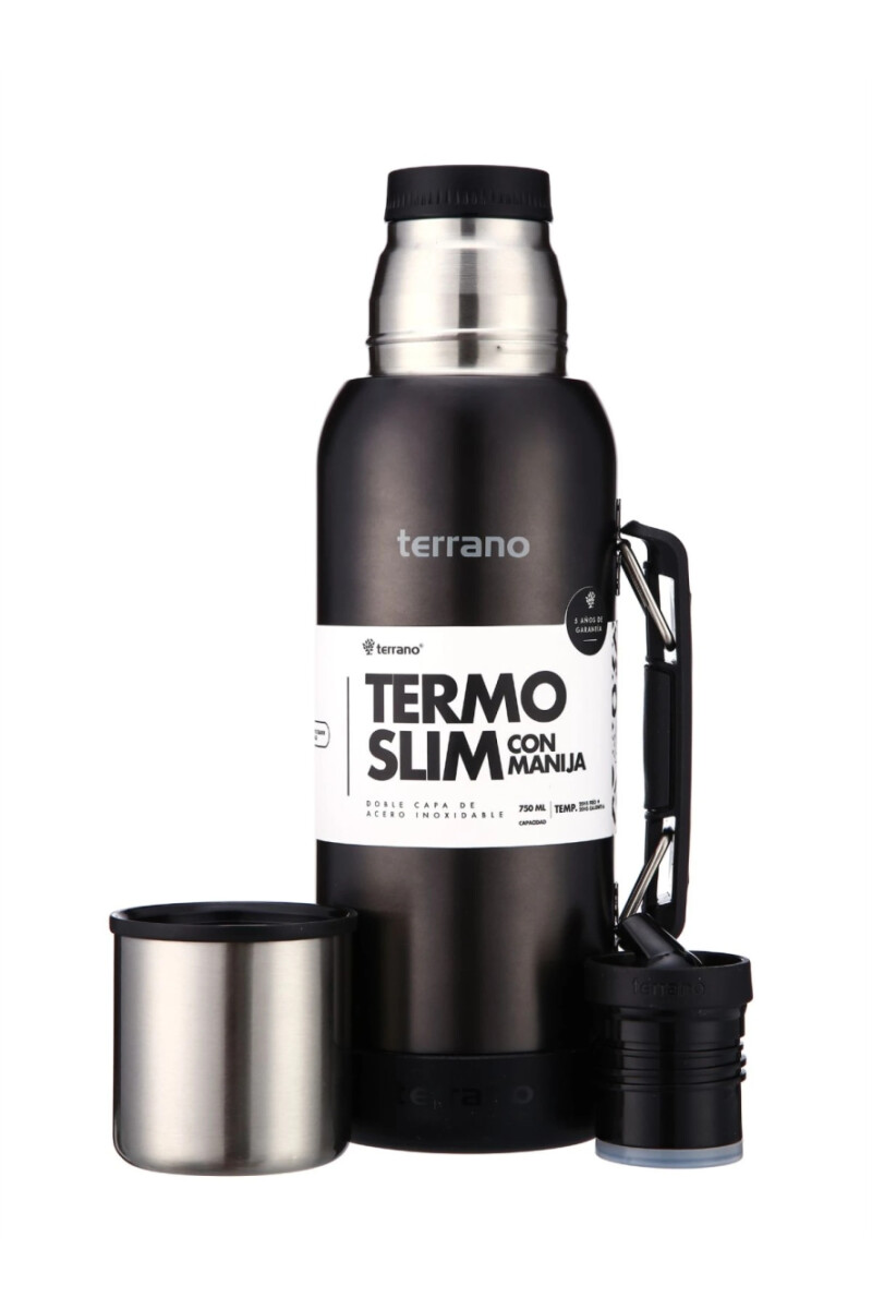 TERRANO TERMO NEW SLIM C/MANIJA+BOTA Negro Metal
