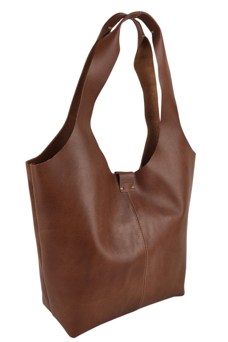 Tote Bag de Cuero Genuino Marrón