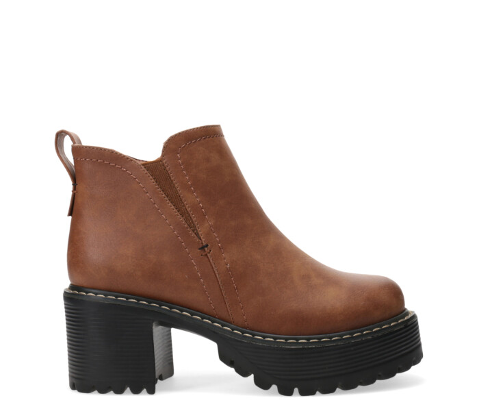Bota OLY con elasticos taco y plataforma Tan