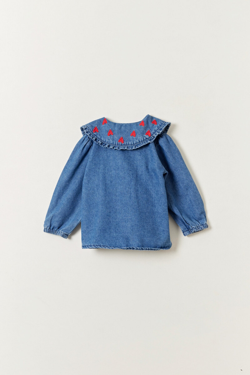 Camisa cuello jean Azul Medio