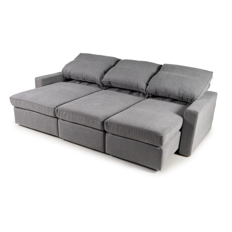 Sofá Austin (Retráctil) - Tela Microfibra - 3 módulos AA-13 (Gris)