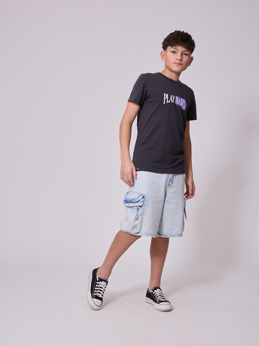 BERMUDA JEAN VARA TEEN DIXIE - Celeste Claro 