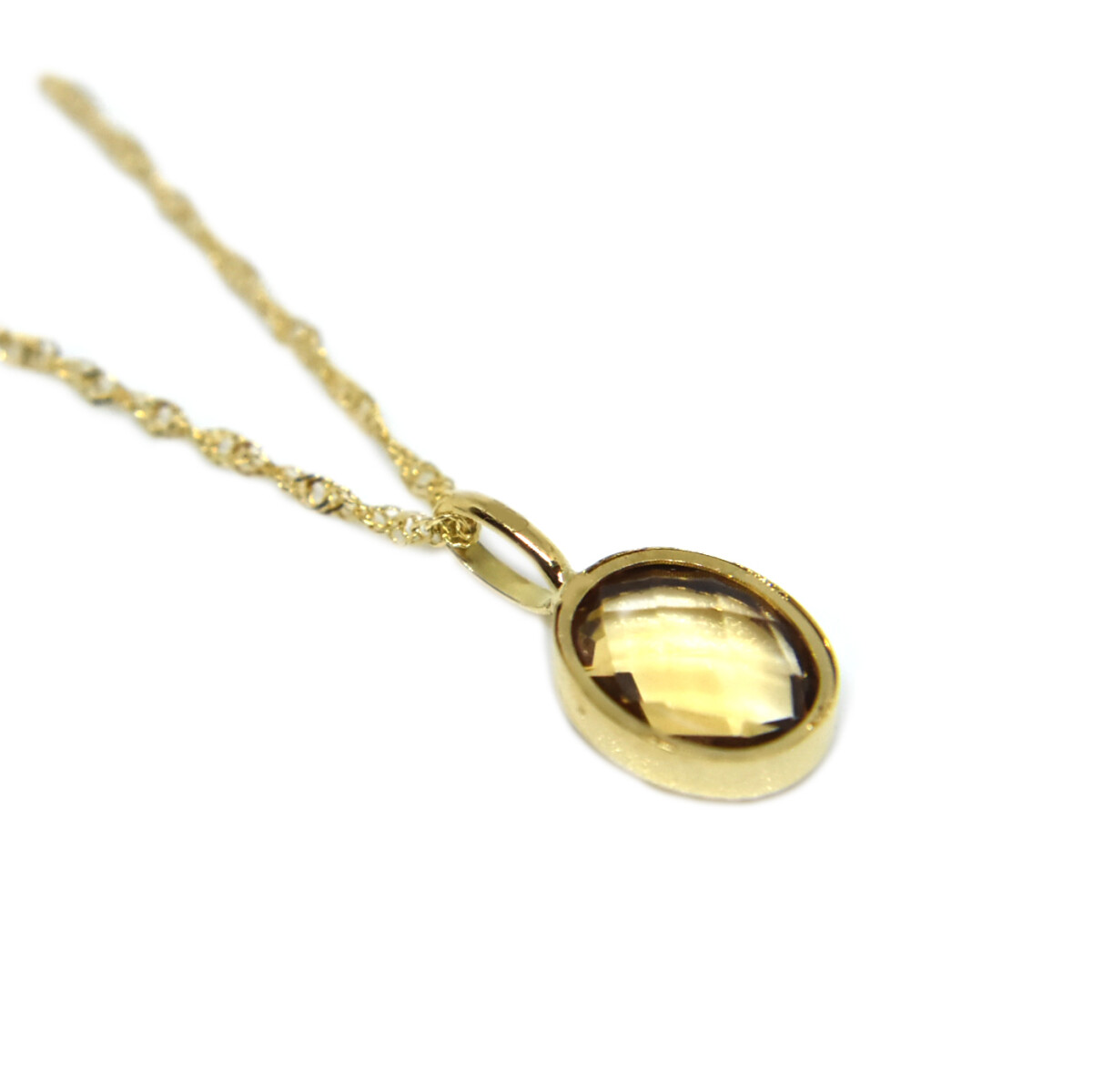 Cadena y Colgante en Oro 18K y Citrino 