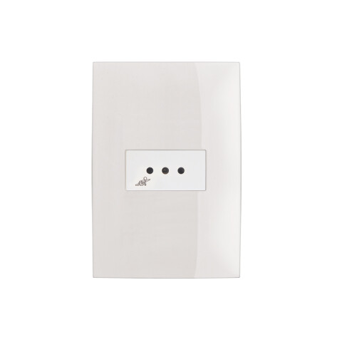 Conjunto plaqueta c/1 toma 3 en línea - Presta blanco C51004