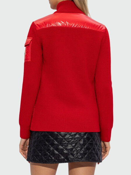 Moncler - Cardigan acolchado con relleno de plumas Rojo