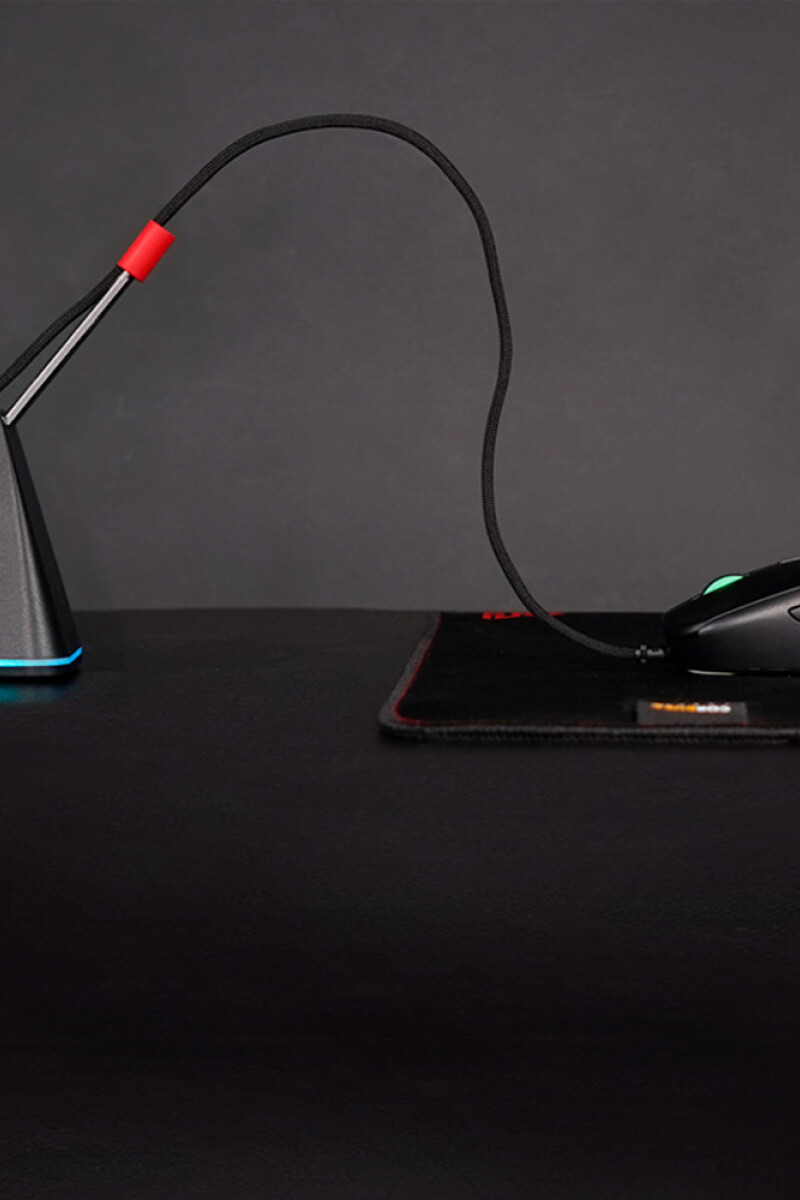 Soporte Mouse Bungee Elástico Antitirón Fantech Luz RGB MBR01 Negro