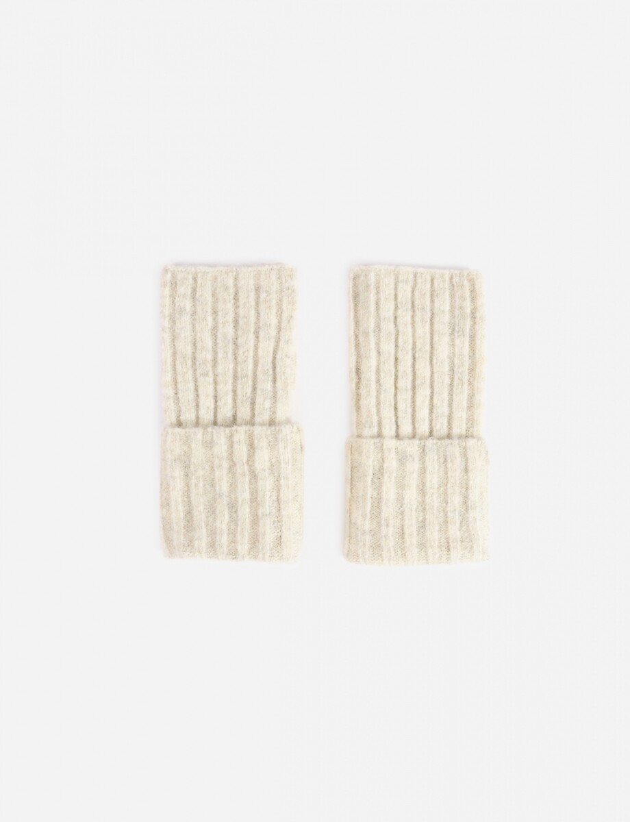 Guantes de tela mitón - beige claro 