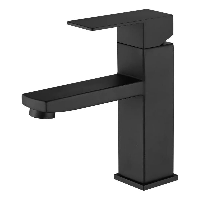 Canilla 18cm Monocomando Mezcladora Para Baño Metal Negro Negro