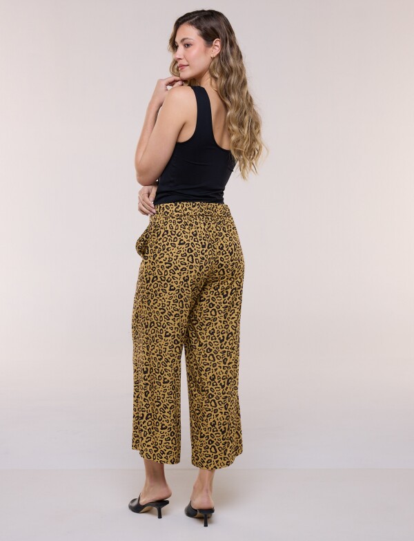 Pantalón Crop Fluido MOSTAZA/MULTI