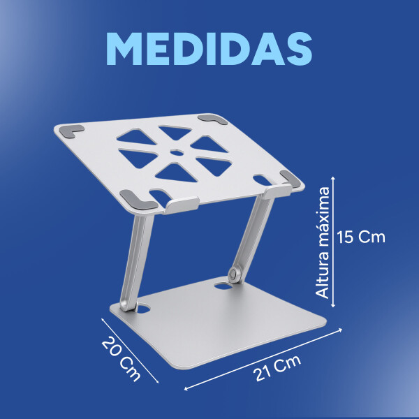 Soporte Base Alzador Acero Regulable Para Macbook Notebook Color Gris