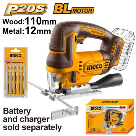 Sierra Caladora A Batería Ingco 20V P20S CJSLI1008 Sierra Caladora A Batería Ingco 20V P20S CJSLI1008