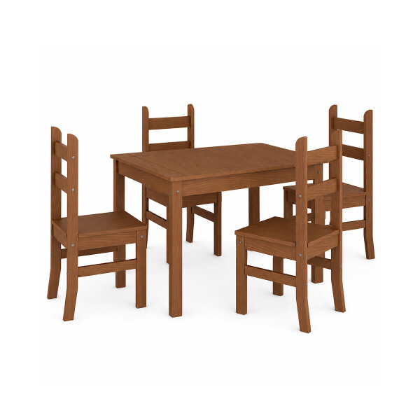 JUEGO DE COMEDOR MESA + 4 SILLAS COLOR NATURAL MODELO LUCIA Juego De Comedor Mesa + 4 Sillas Color Natural Modelo Lucia