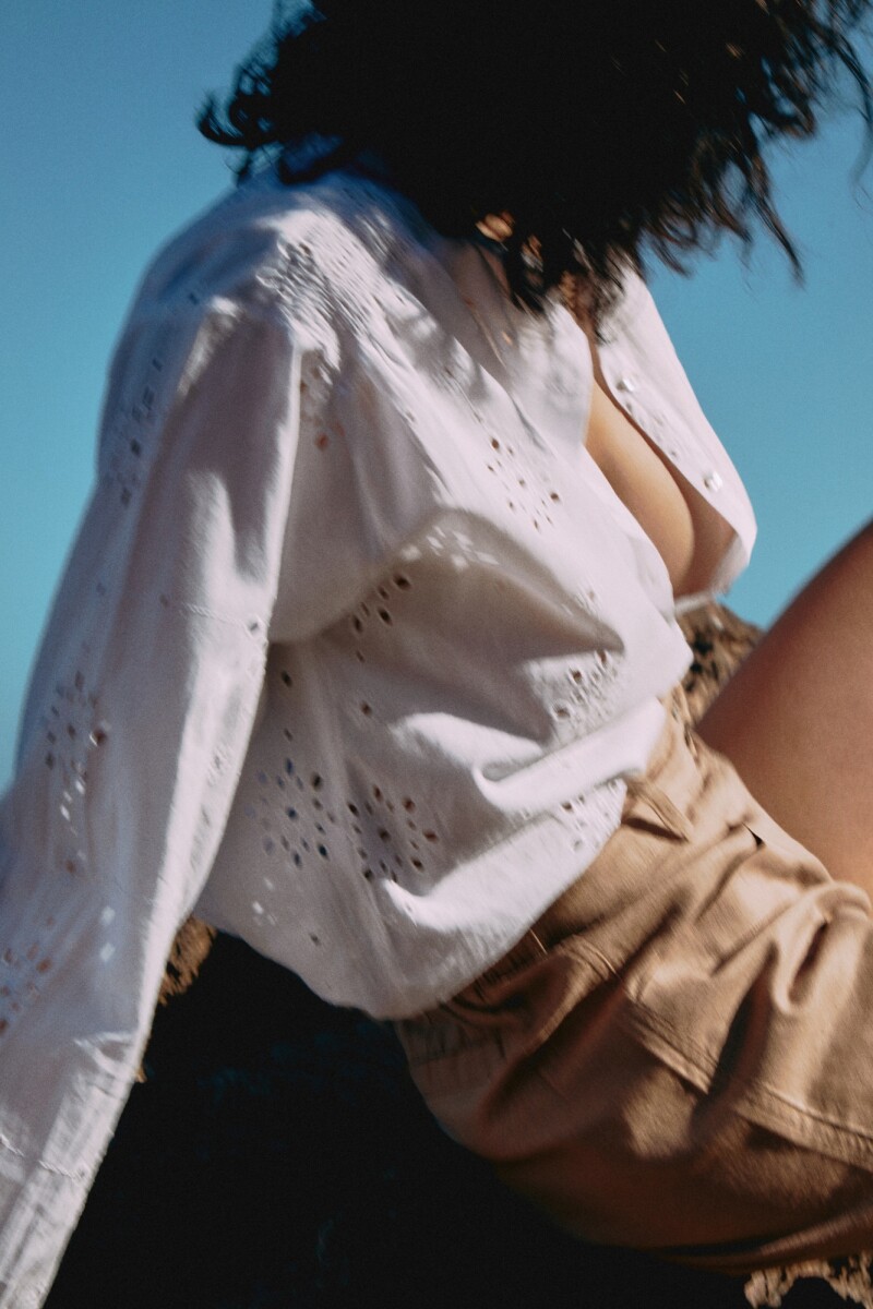 Camisa broderie mangas balloon blanco