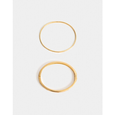 Pulseras Rigidas Sets Bañado En Oro Blanco Dorado