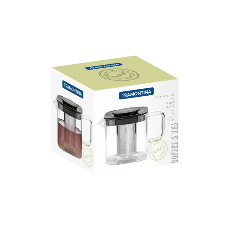TETERA DE VIDRIO CON INFUSOR TRAMONTINA 600ML TETERA DE VIDRIO CON INFUSOR TRAMONTINA 600ML