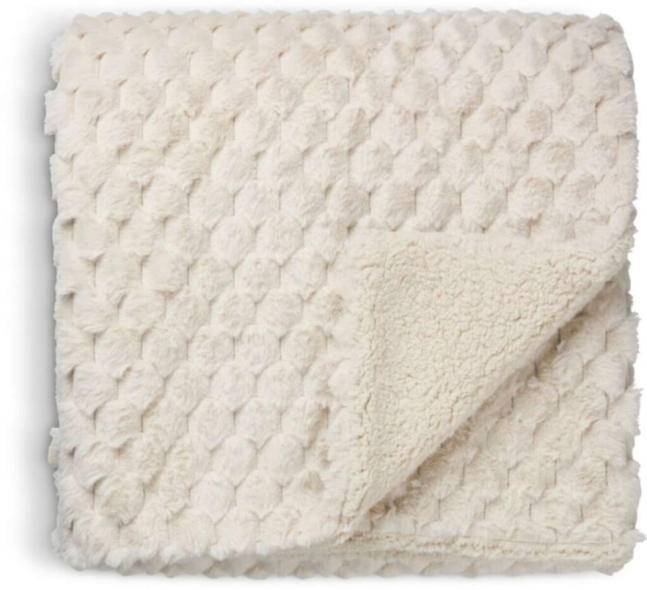 Manta throw HVIDBLOMME 150x200 pelo beige - Beige 
