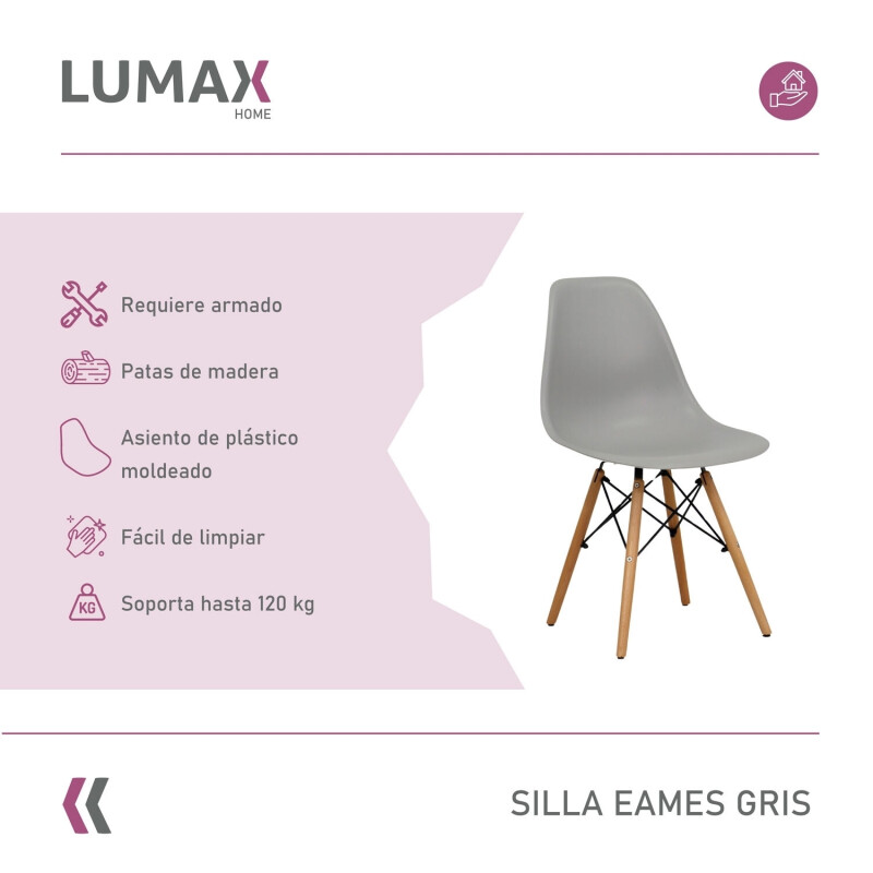 Sillas Eames Lumax Colorido Innovador Moderno Gris