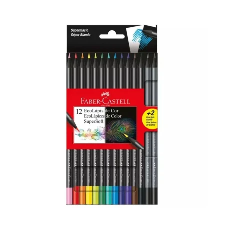LAPICES DE COLORES FABER SOFT 12 UNID + 2 LAP LAPICES DE COLORES FABER SOFT 12 UNID + 2 LAP