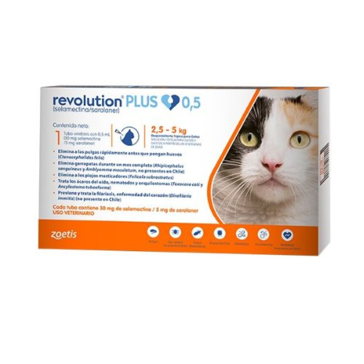 REVOLUTION PLUS GATOS 0.5 ml 2.5-5 kg - Revolution Plus Gatos 0.5 Ml 2.5-5 Kg 