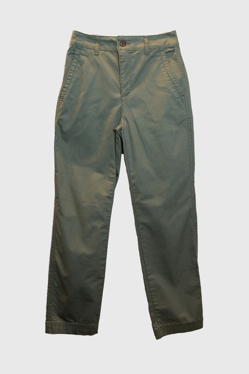 Pantalón Girlfriend Khaki Tiro Alto Mujer Mesculen Green