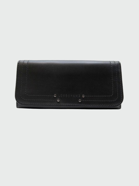 Longchamp -Billetera clásica con solapa, Calvalcade Negro