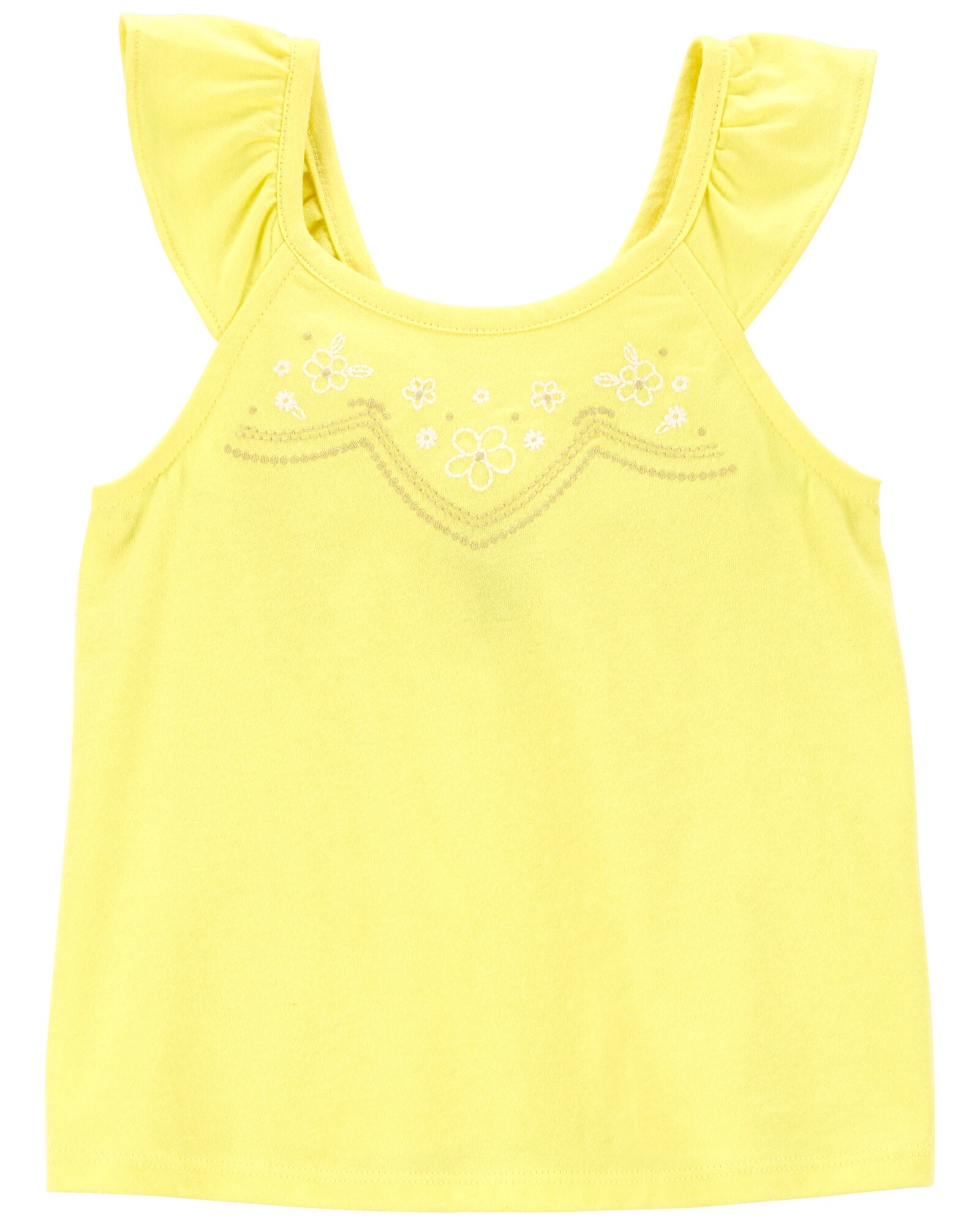 Musculosa bordada con volados Sin color