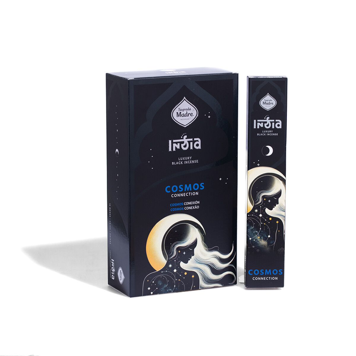 INCIENSO LINEA BLACK CARBÓN SAGRADA MADRE CAJA X12 - Cosmos 