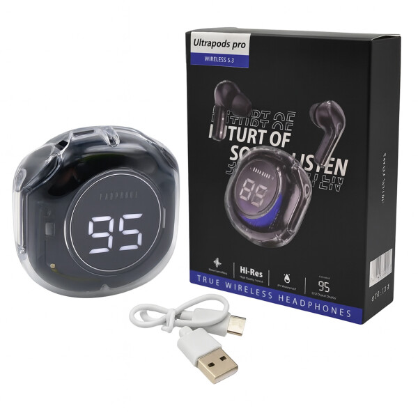 Auriculares Bluetooth Inalámbricos C/ Display Batería USB-C Color Negro