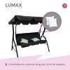 Hamaca Jardín Lumax con Toldo Hierro Exterior Gris