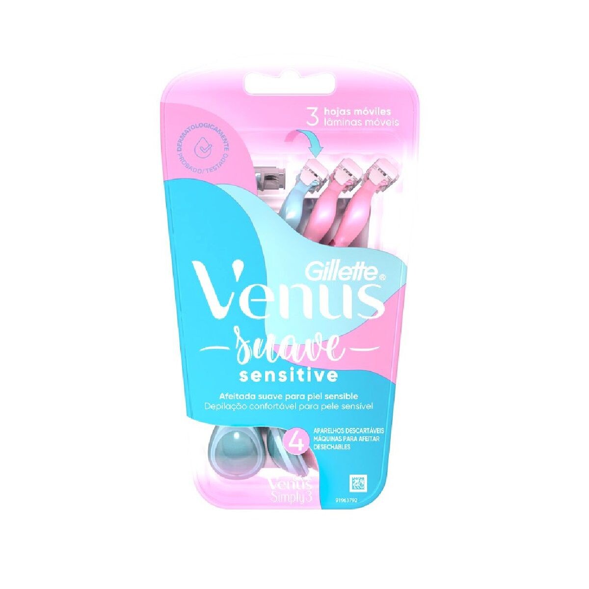 GILLETTE MAQ VENUS SIMPLY 3 SENSITIVE X4 