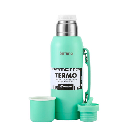Termo Terrano Premium 1LT con Manija VERDE-AGUA