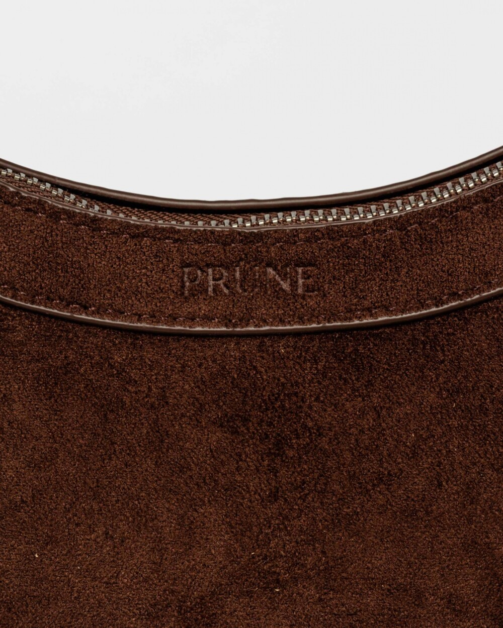 Cartera al hombro Western en efecto gamuza Chocolate