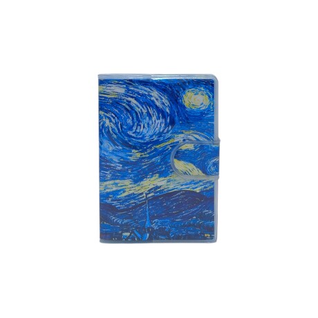 Cuadernito A7 c/velcro Pinturas de van Gogh La Noche Estrellada