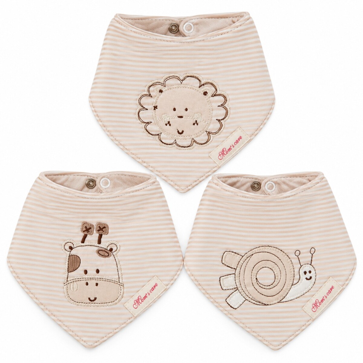 Set baberos bandana x3 - beige leon 