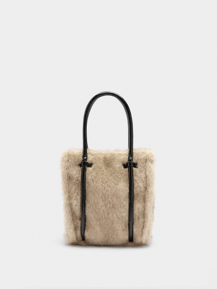 Bolso Tote Efecto Pelo crudo