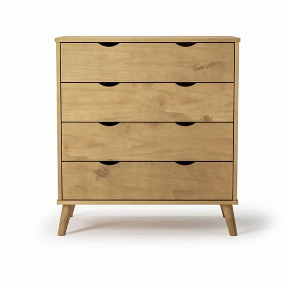 Cómoda Cajonera en madera maciza con patas - 4 cajones MADERA