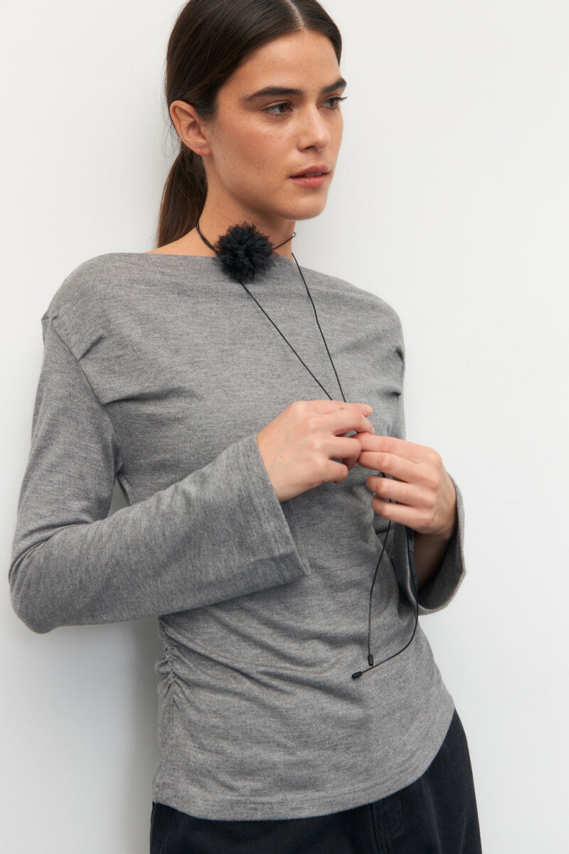 REMERA MINCY - Gris Osc Melange 