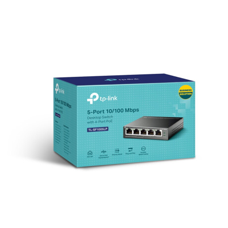 Tp-link - Switch TL-SF1005LP. 5 Puertos RJ45 10/100 Mbps. 4 Puertos Poe. Plug And Play. Carcasa de M 001